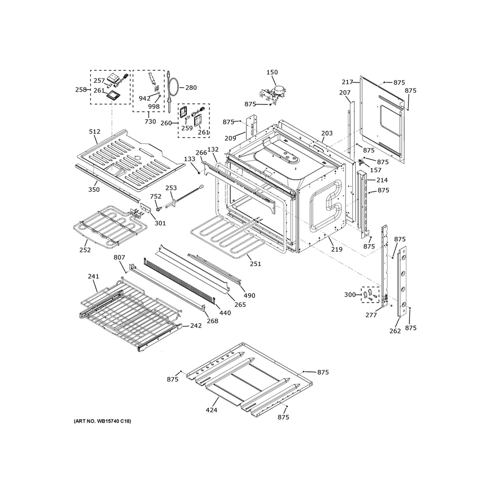 Body Parts Diagram and Parts List for CTS70DM2N5S5  General Electric Wall Oven