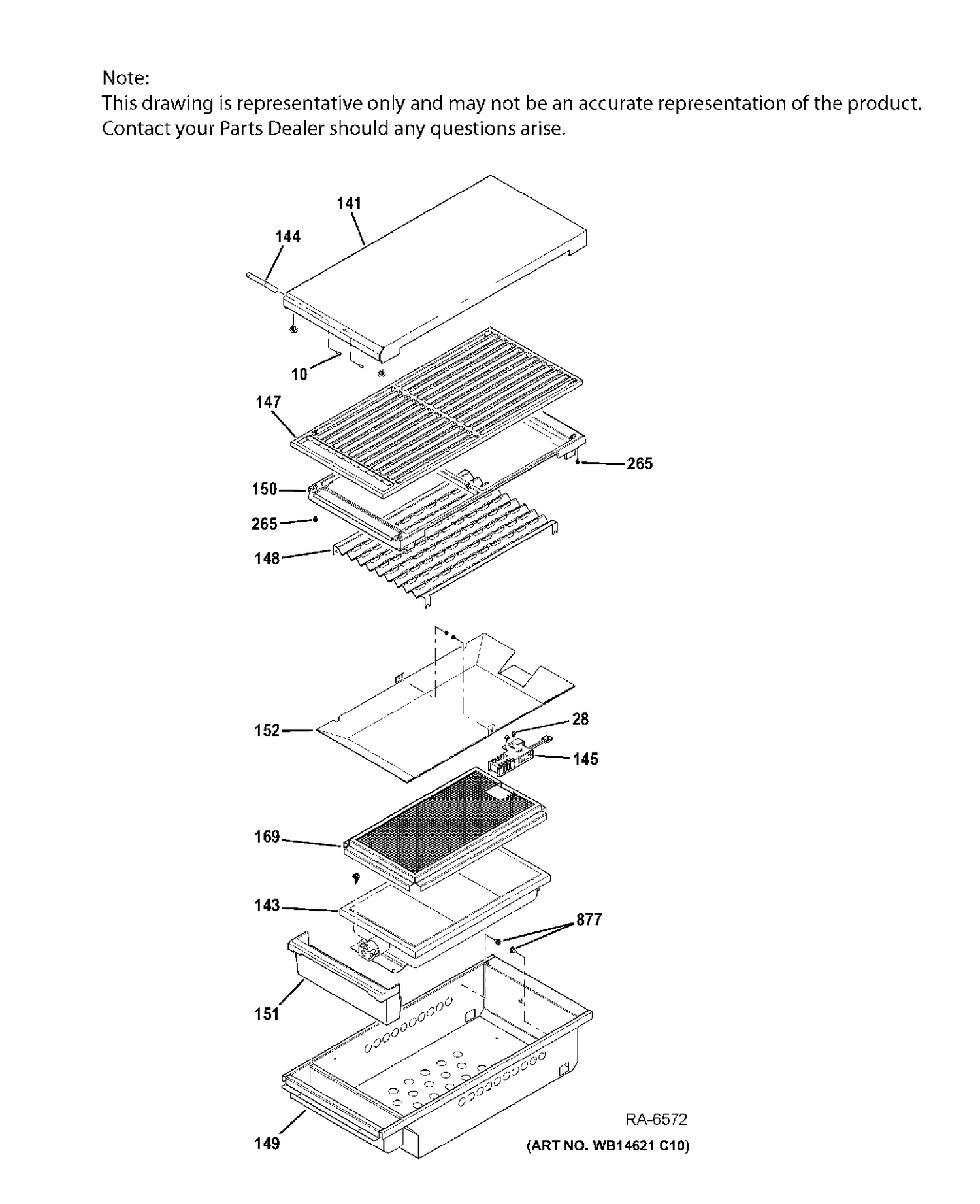 GRILL ASSEMBLY Diagram and Parts List for ZGU364NRP7SS  General Electric Range