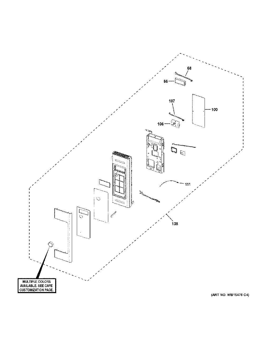 Control Parts Diagram and Parts List for CVM517P2M2S1  General Electric Microwave
