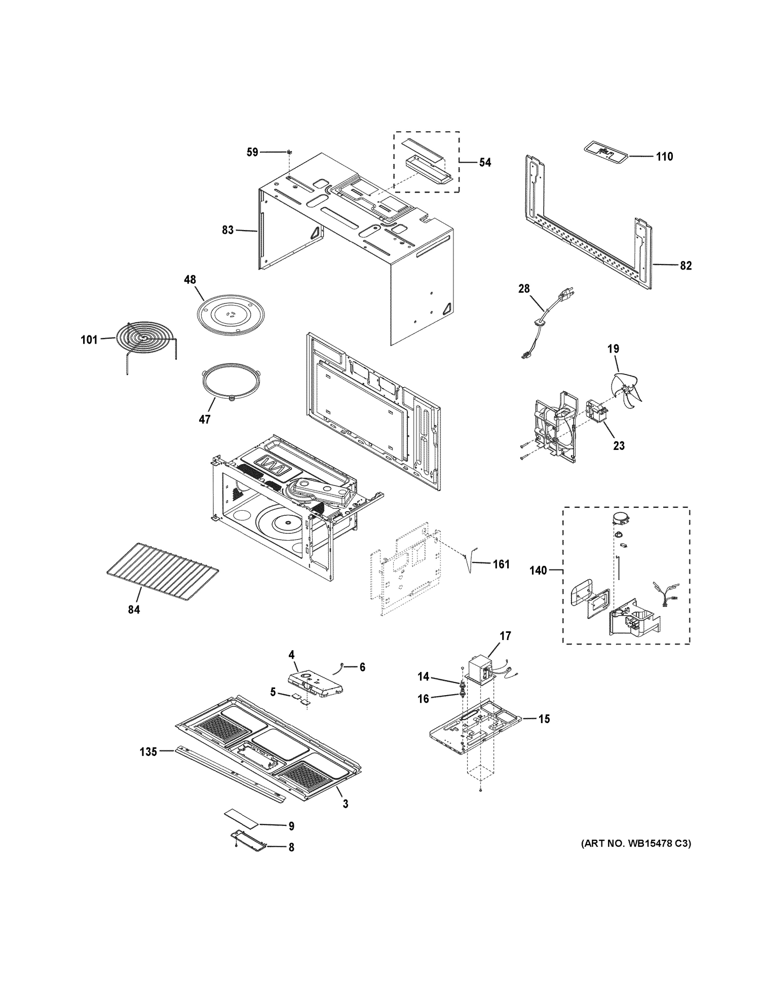 OVEN CAVITY PARTS 2 Diagram and Parts List for CVM9179EL1DS  General Electric Range