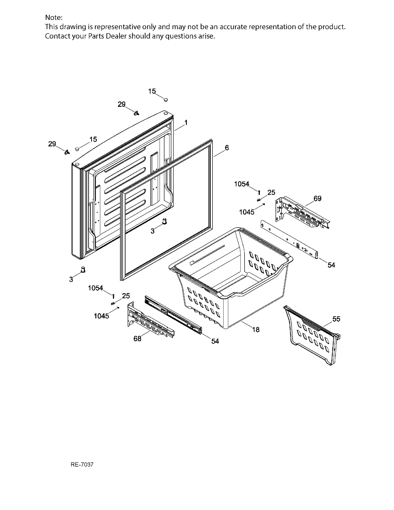 FZ DOOR Diagram and Parts List for PNE21KSKBKSS  General Electric Refrigerator