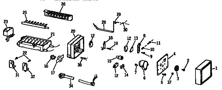 Icemaker Diagram and Parts List for TBX18DASJRWH  General Electric Refrigerator