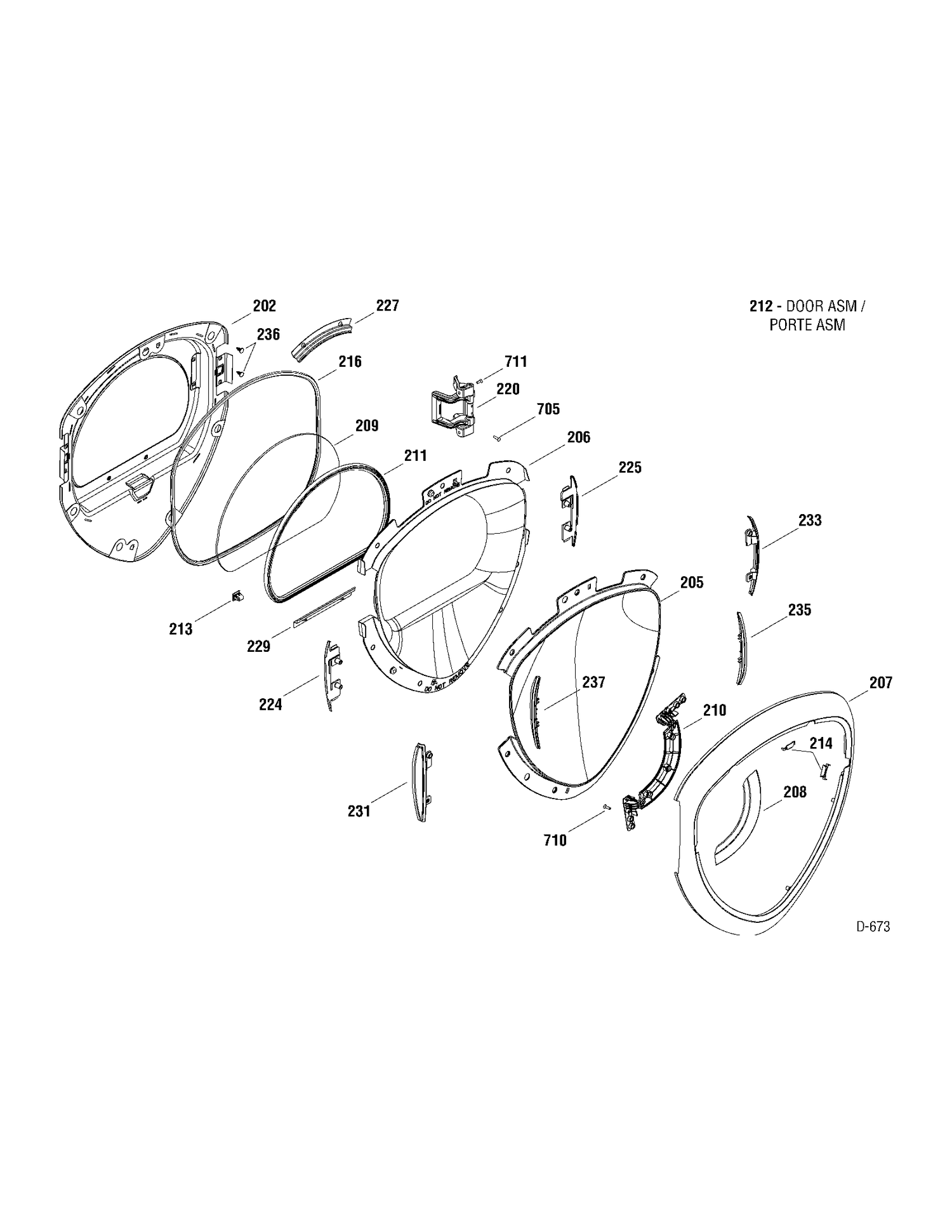 DOOR Diagram and Parts List for UPVH890GJ0MV  General Electric Dryer