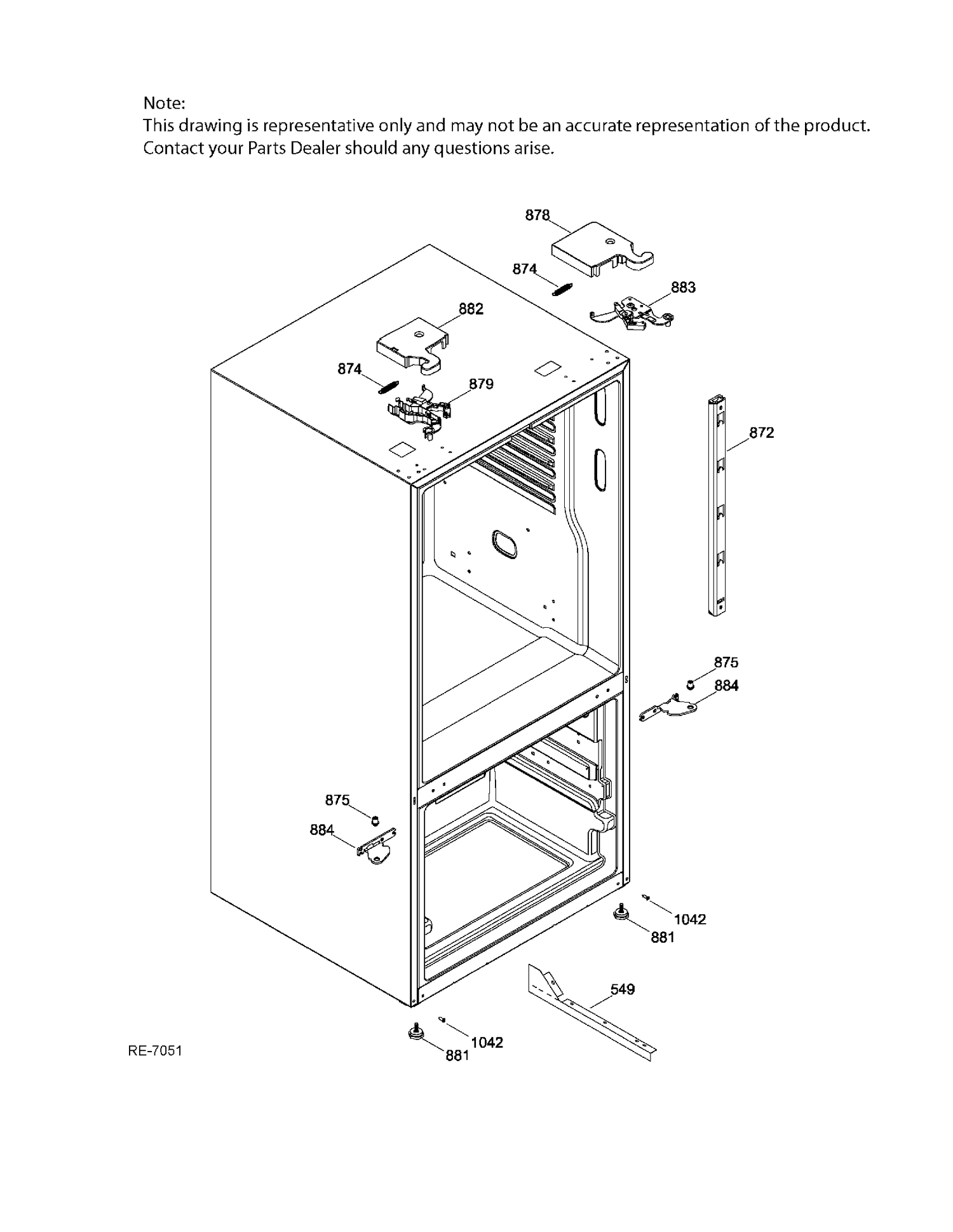 HINGE PARTS Diagram and Parts List for PNE21KGKBKBB  General Electric Refrigerator