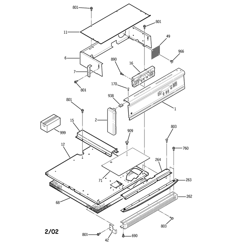 Control Panel Diagram and Parts List for JGRS14BEW4BB  General Electric Wall Oven