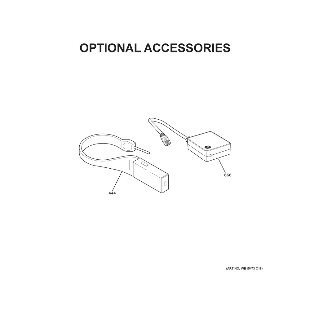 Optional Accessories Diagram and Parts List for CHS950P2M9S1  General Electric Range