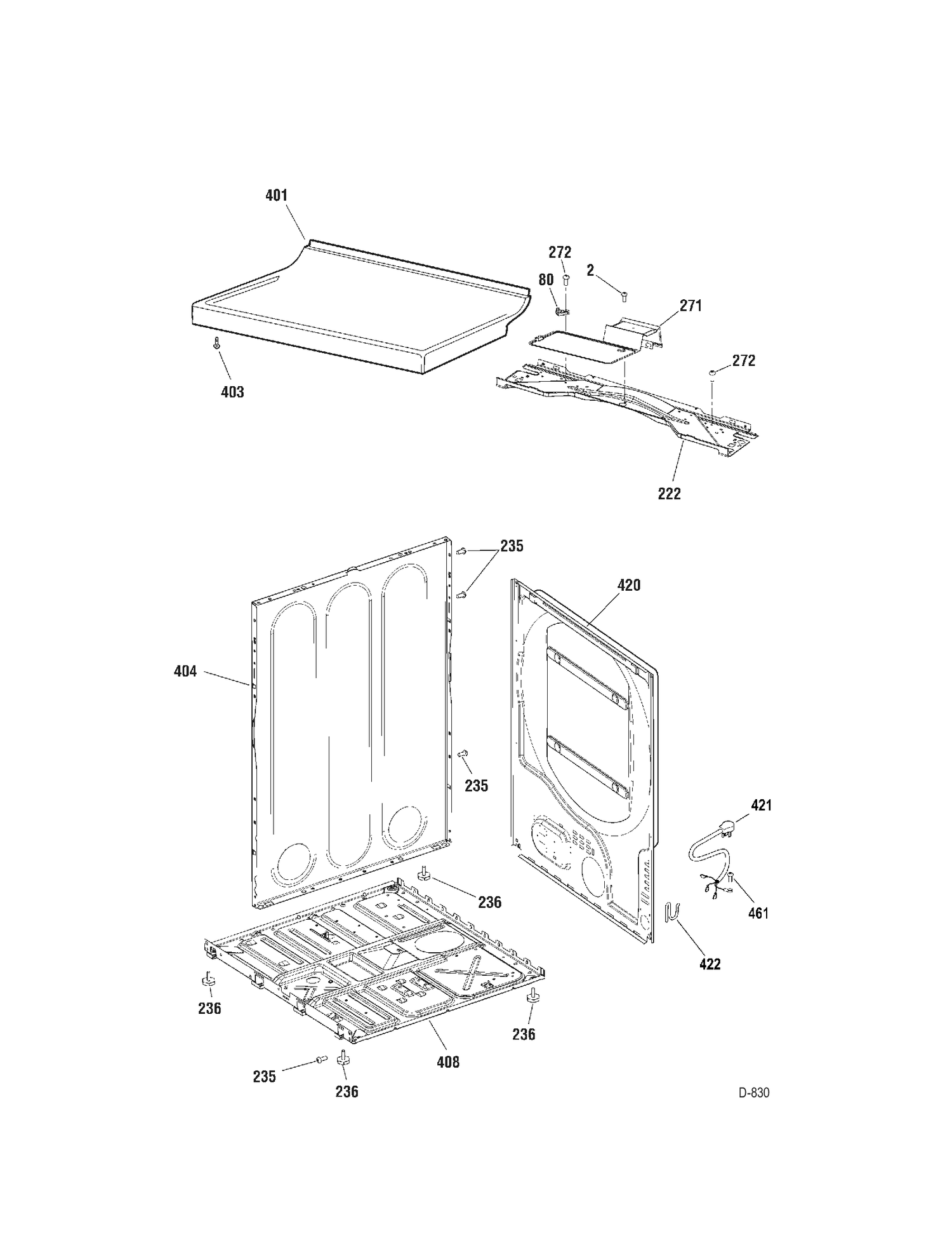 CABINET Diagram and Parts List for HTMX100ED0WW  General Electric Dryer