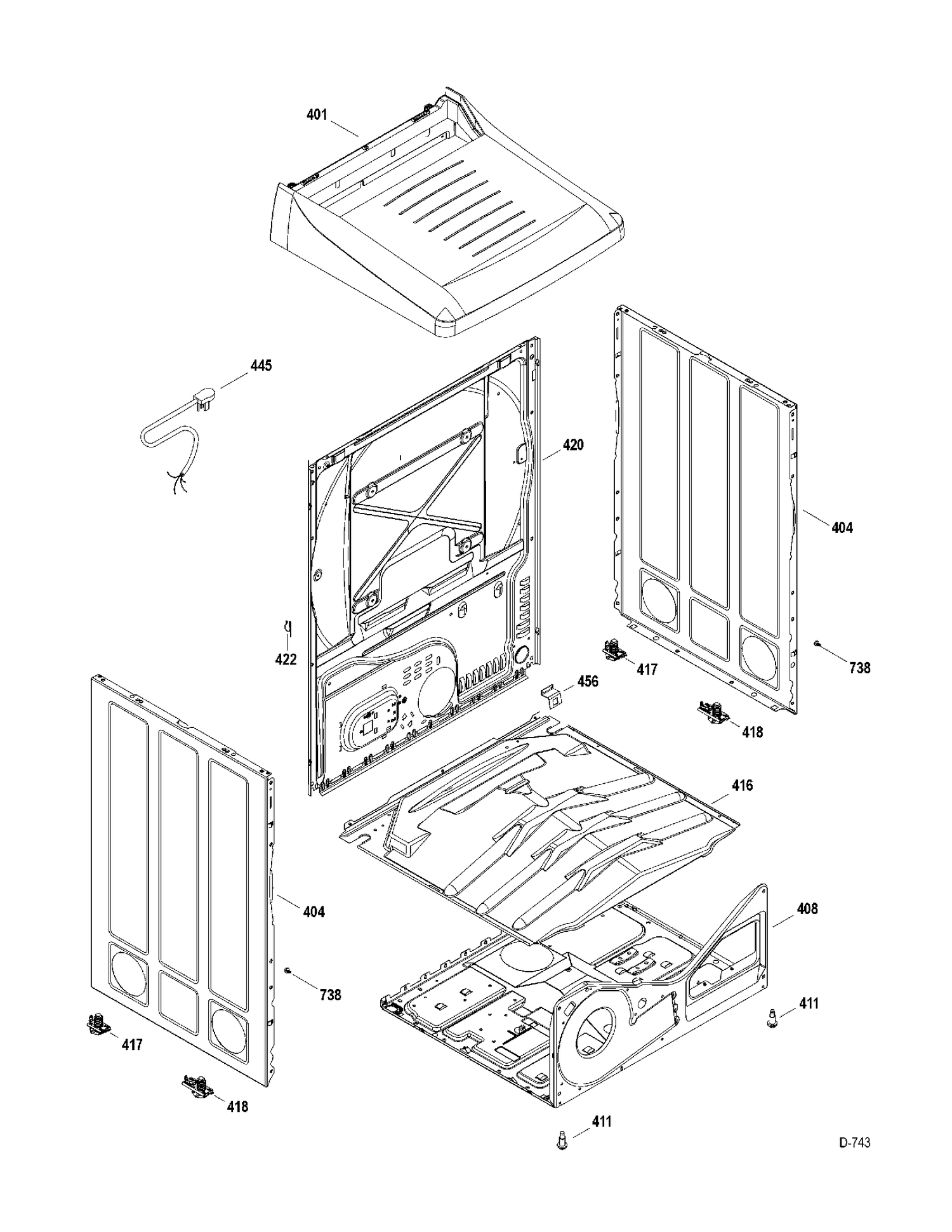 CABINET Diagram and Parts List for PTMX910GMWW0  General Electric Dryer