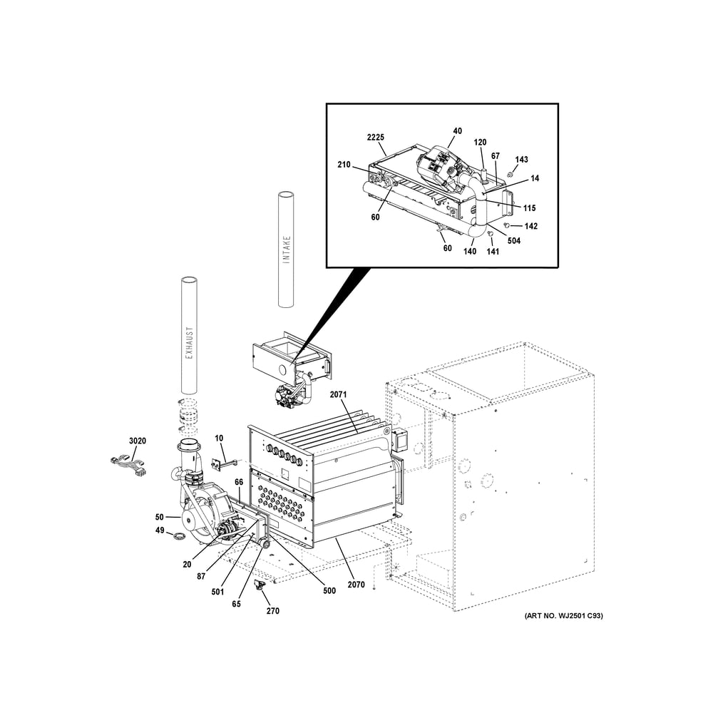Cabinet (2) Diagram and Parts List for NF80X080S4BR0  General Electric Furnace
