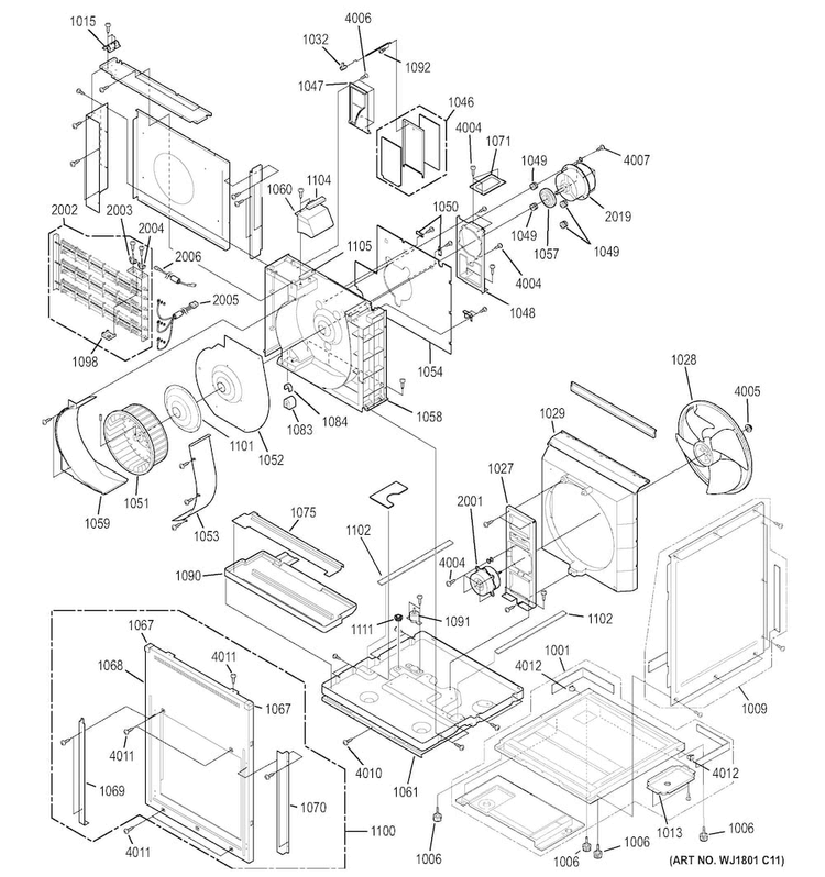 Motor, Heater & Base Pan Parts Diagram and Parts List for AZ85H18DACM3  General Electric Air Conditioner