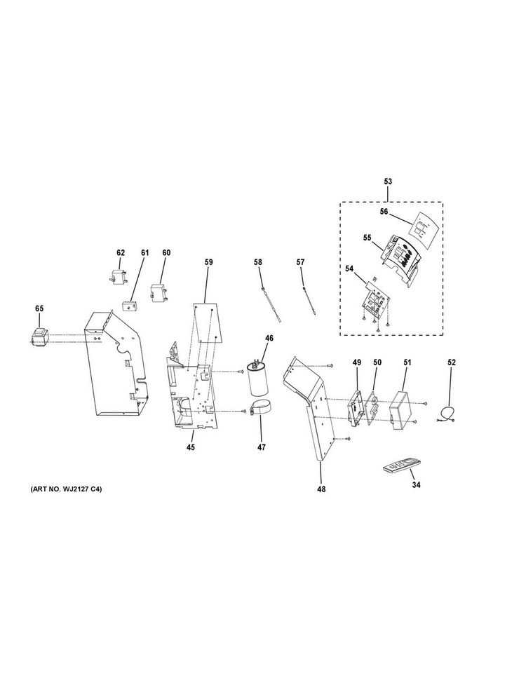 Control Parts Diagram and Parts List for AJEQ06LCFL1  General Electric Air Conditioner