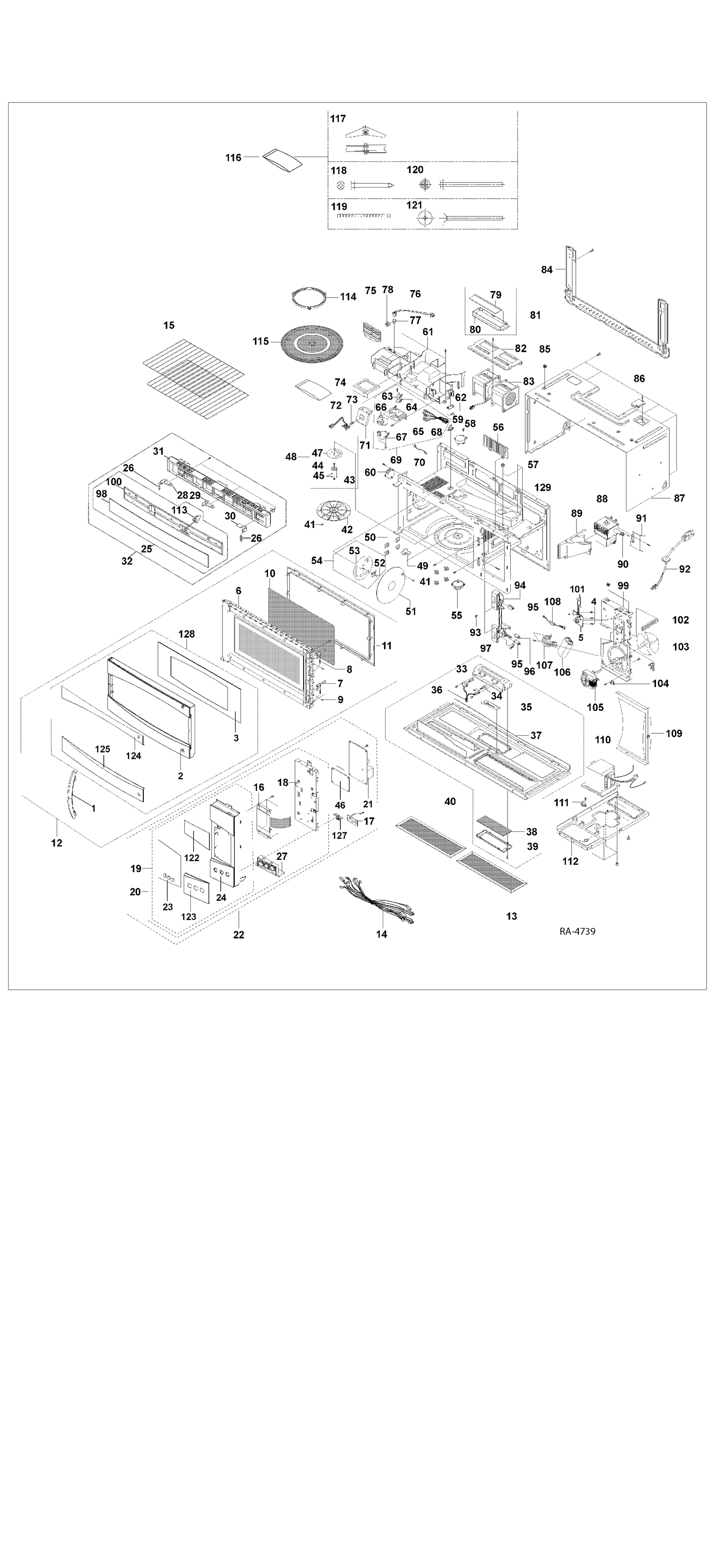 OTR Diagram and Parts List for PVM2070SMC02  General Electric Microwave
