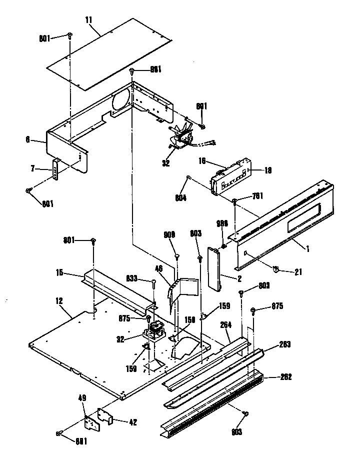 Control Panel Diagram and Parts List for JGRP17WEP2WW  General Electric Wall Oven