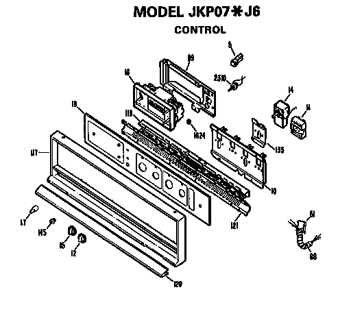 Control Diagram and Parts List for JKP07J6  General Electric Wall Oven