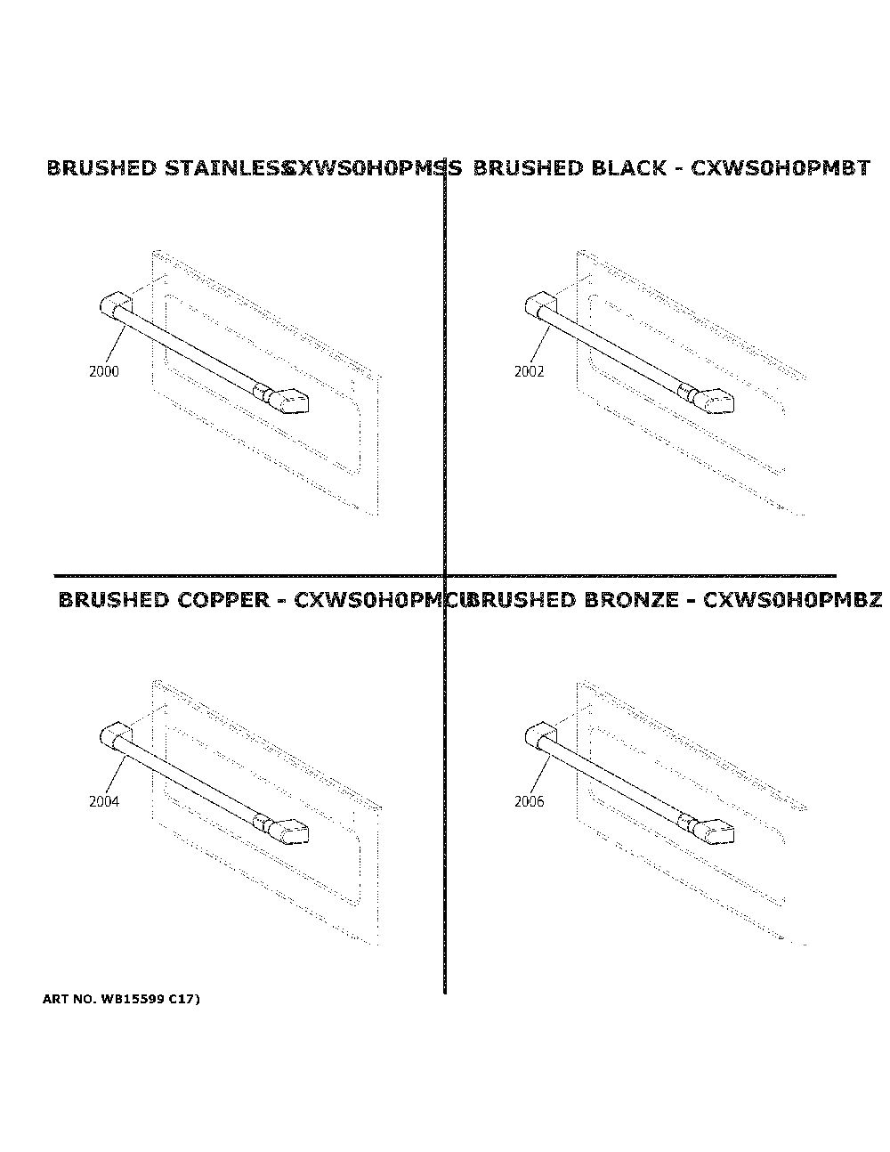 Cafe Customization Diagram and Parts List for CTS70DP2N2S1  General Electric Wall Oven