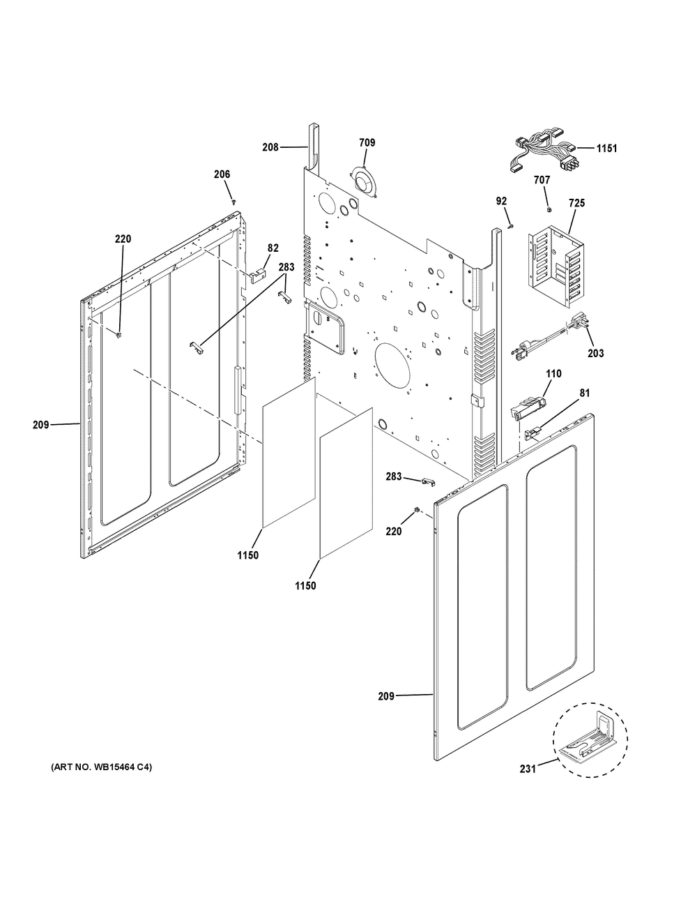 Body Parts Diagram and Parts List for JGBS86SP3SS  General Electric Range