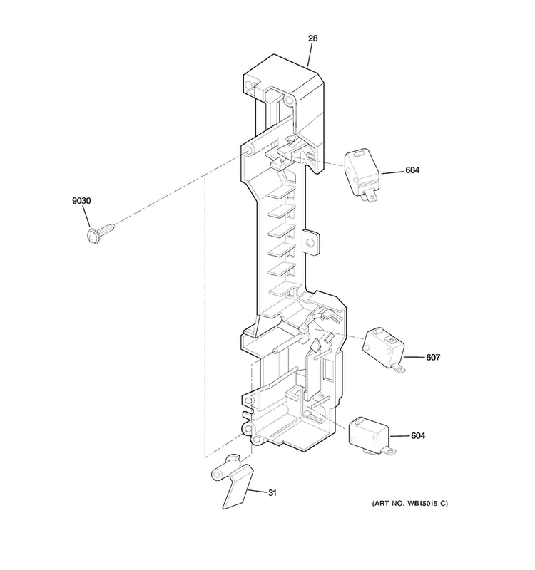 Latch Board Parts Diagram and Parts List for CSA1201RSS05  General Electric Microwave