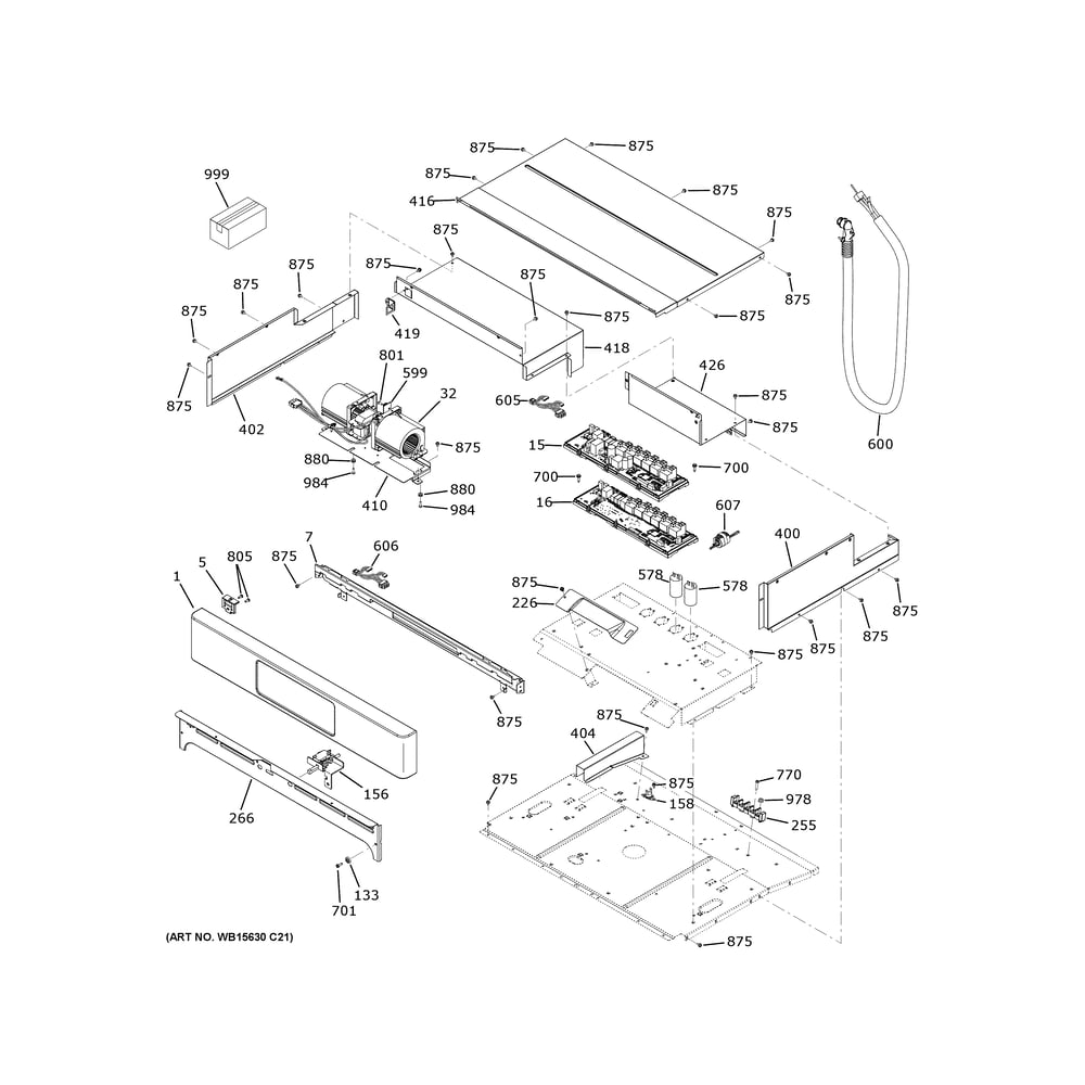 Control Panel Diagram and Parts List for CTD90FP4N5W2  General Electric Wall Oven
