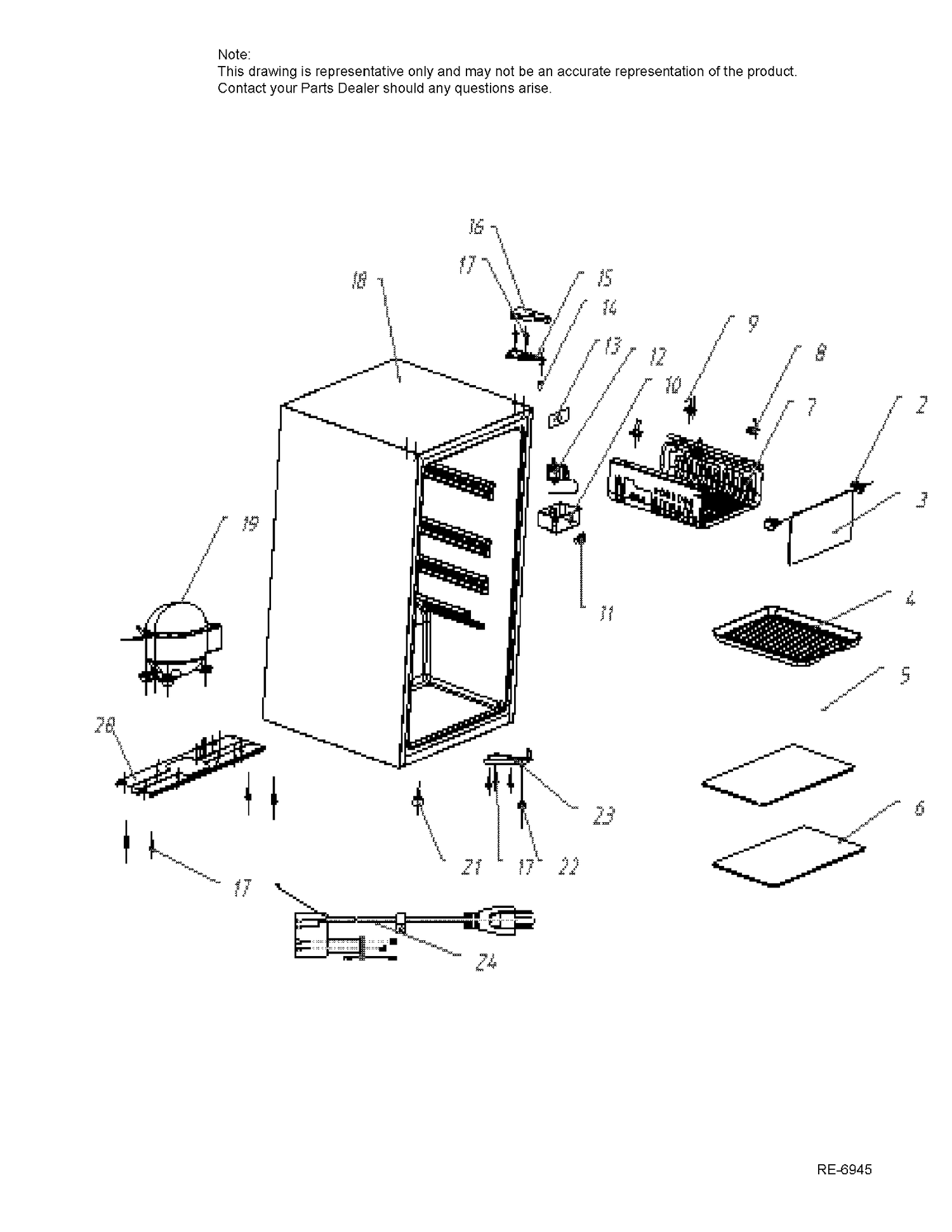 CABINET Diagram and Parts List for C978-9552200  General Electric Refrigerator