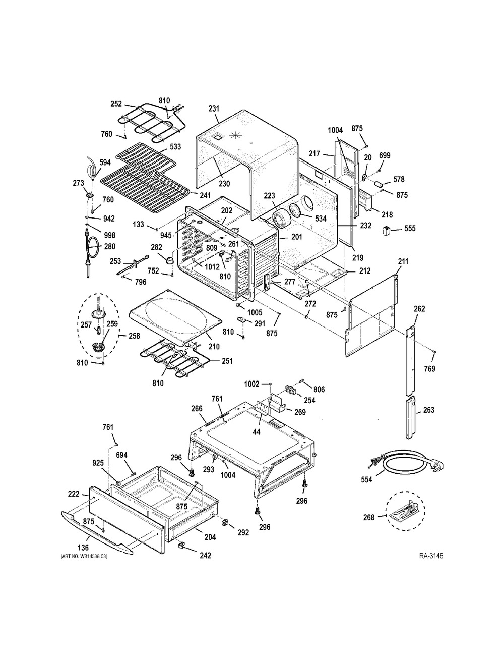 Body Parts Diagram and Parts List for MBC12GAZWW  General Electric Range