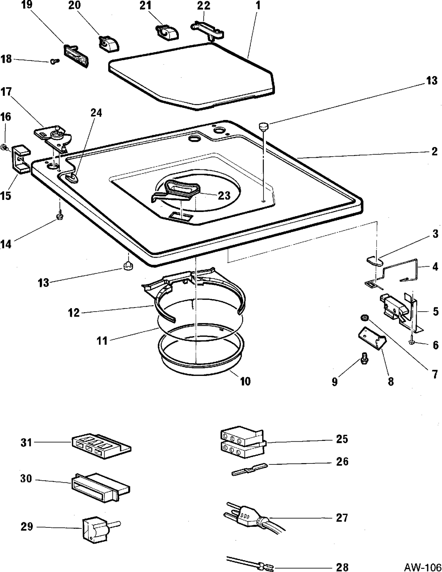 COVER GROUP Diagram and Parts List for 55325119  General Electric Washer