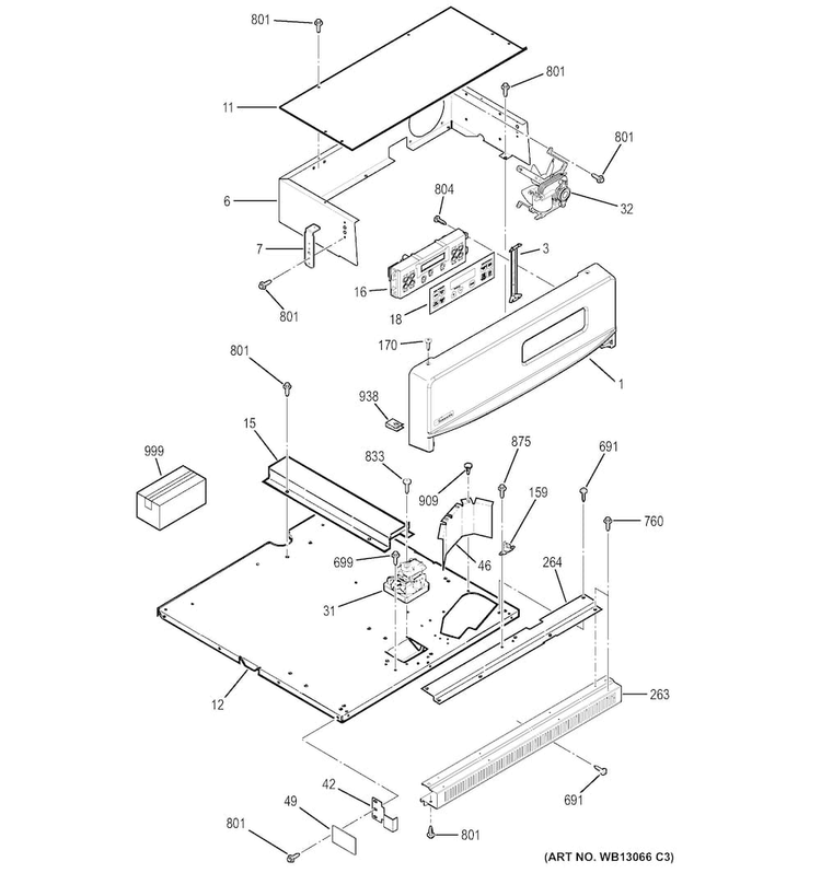 Control Panel Diagram and Parts List for JGRP20SEN2SS  General Electric Wall Oven