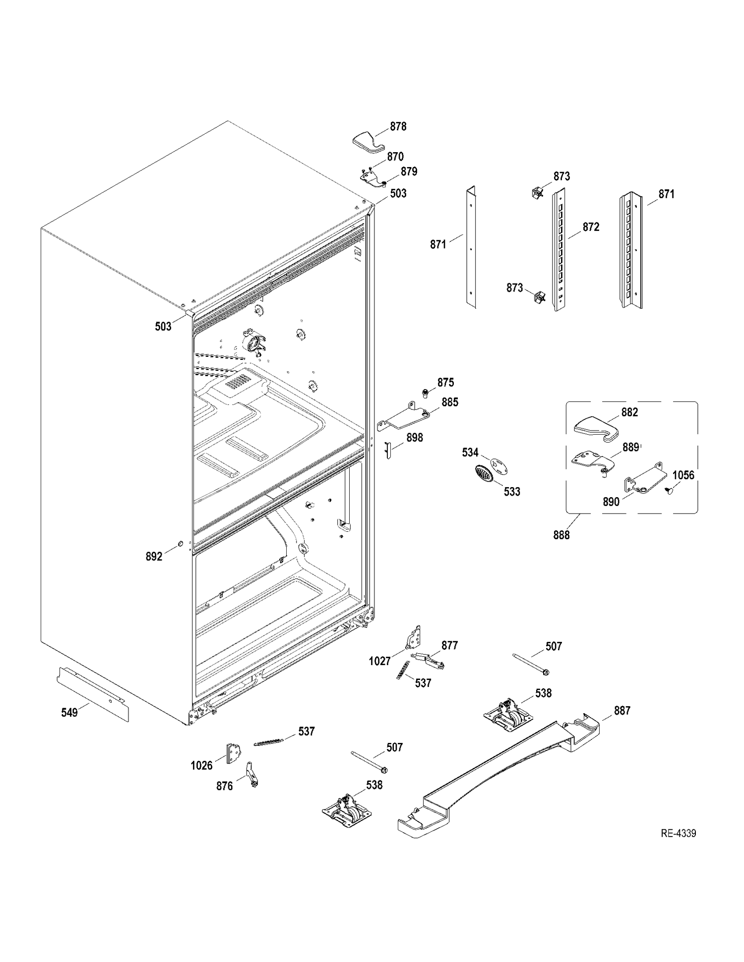 MISCELLANEOUS PARTS Diagram and Parts List for GDRS0KBXDRSS  General Electric Refrigerator