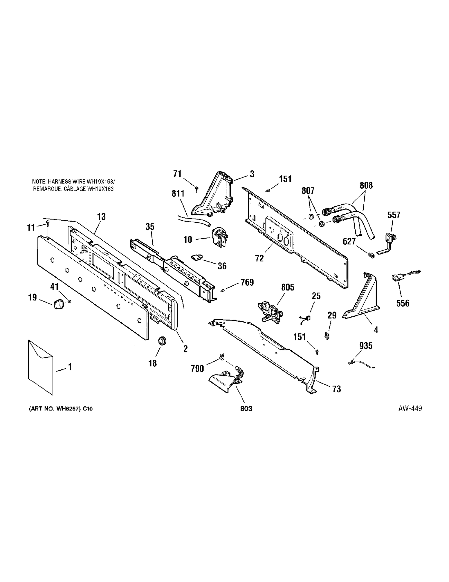 CONTROL GROUP Diagram and Parts List for GWSE5200B0WW  General Electric Washer