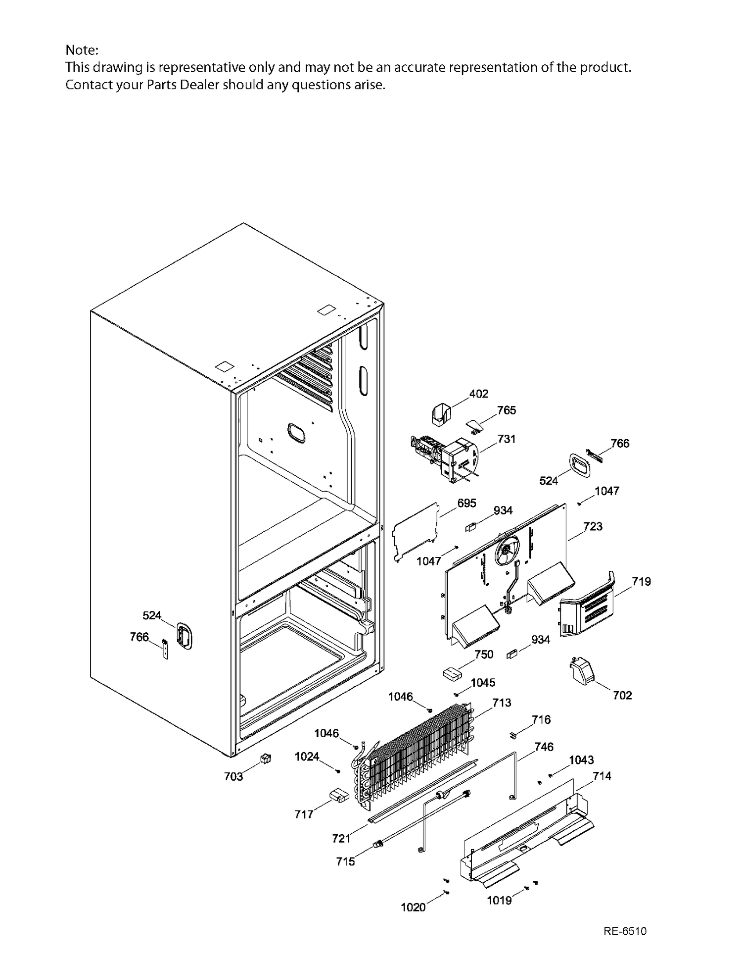 FUNCTIONAL PARTS FZ Diagram and Parts List for PNE21KGKAKWW  General Electric Refrigerator