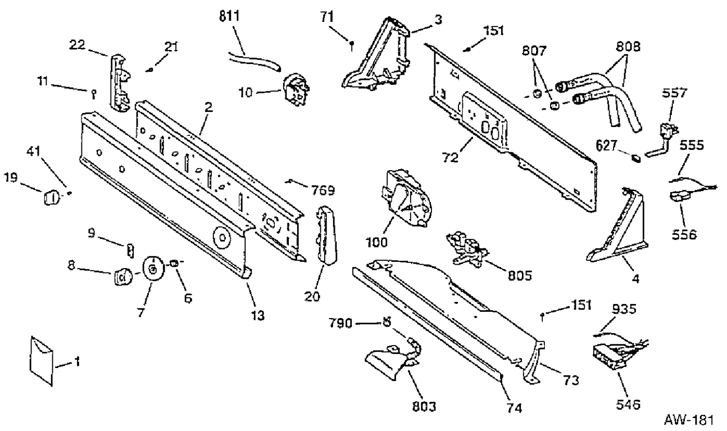 CONTROL GROUP Diagram and Parts List for XLXR1020T8WB  General Electric Washer