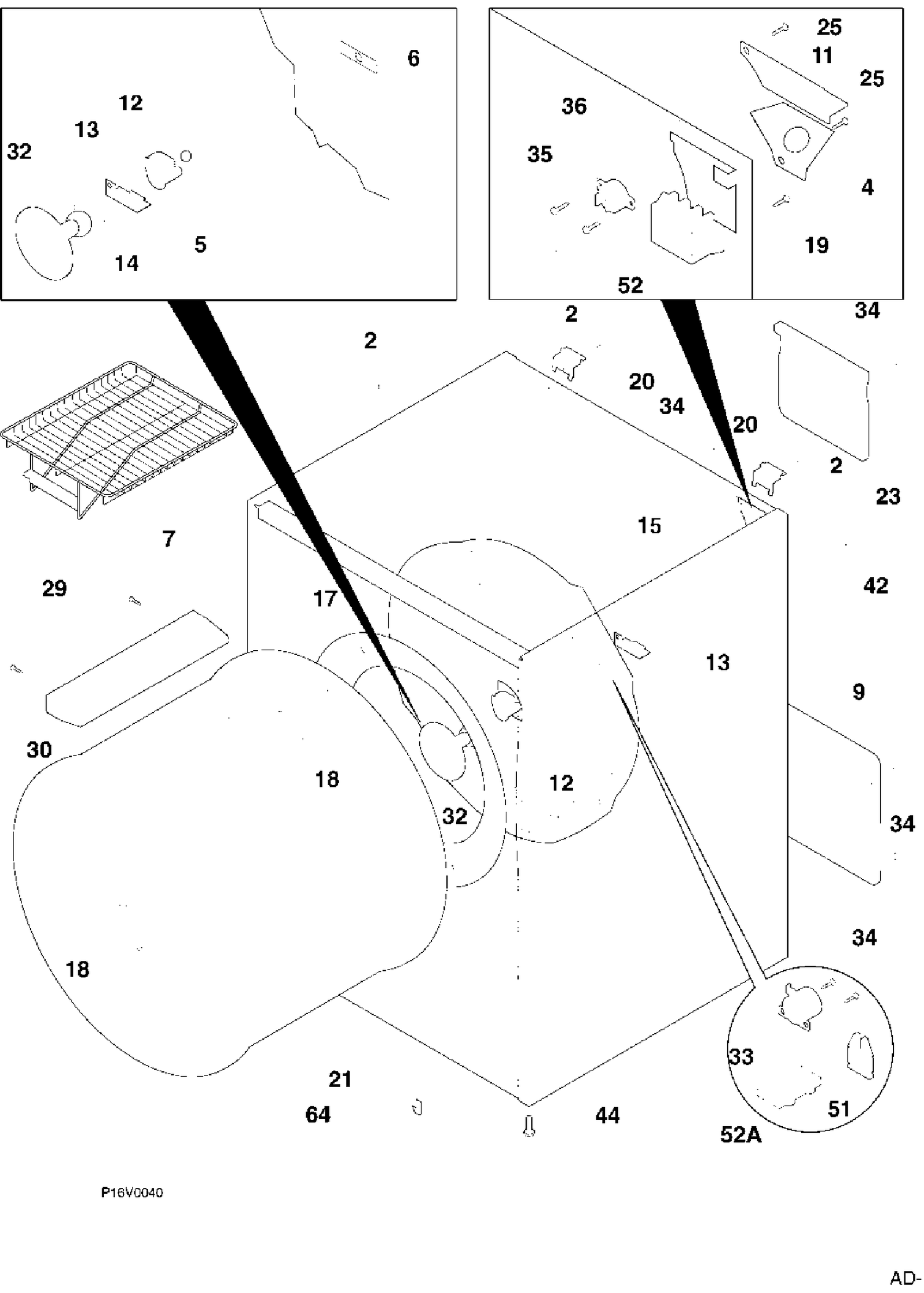 CABINET/DRUM Diagram and Parts List for PSXH43EV0WW  General Electric Dryer