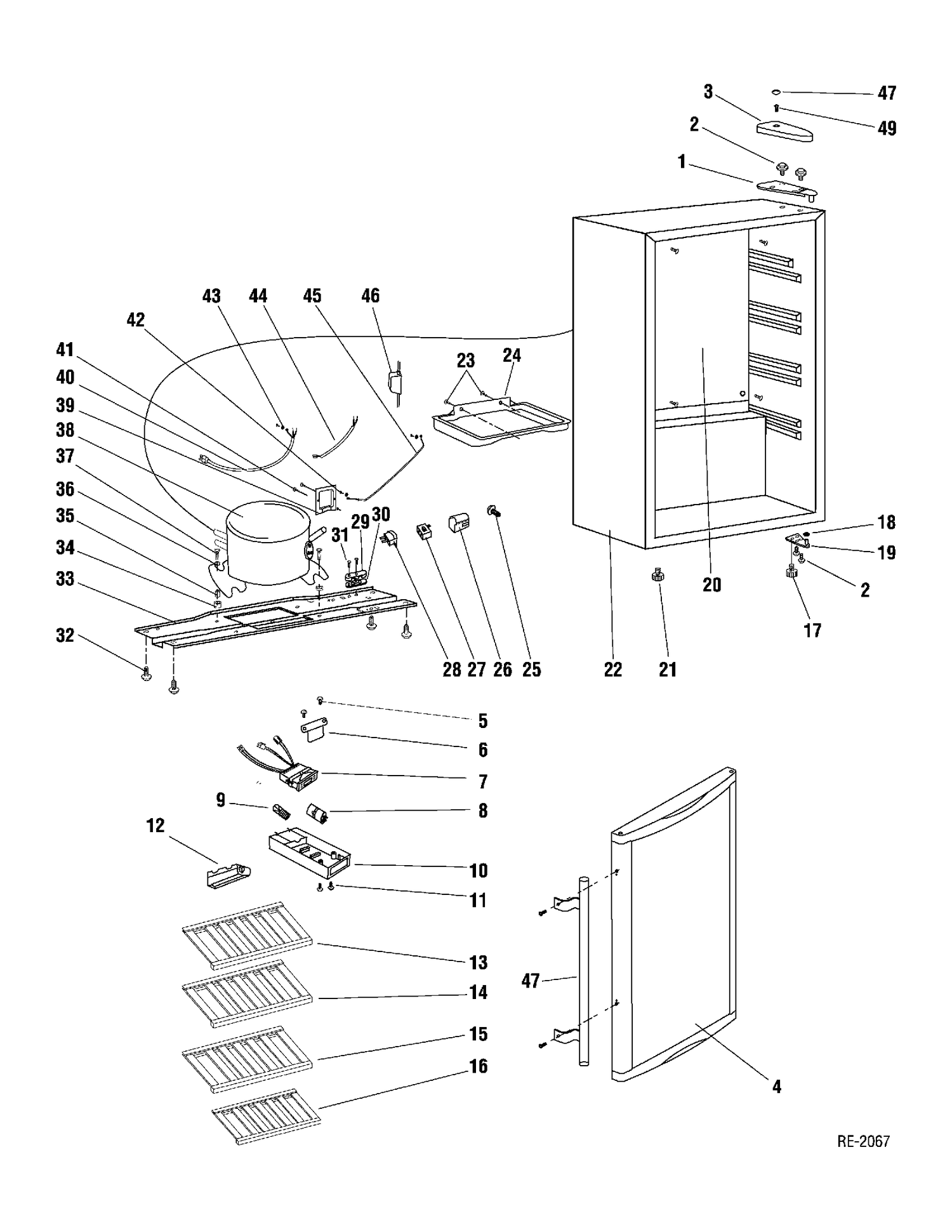 WINE CHILLER Diagram and Parts List for GWS04WASSAC  General Electric Refrigerator