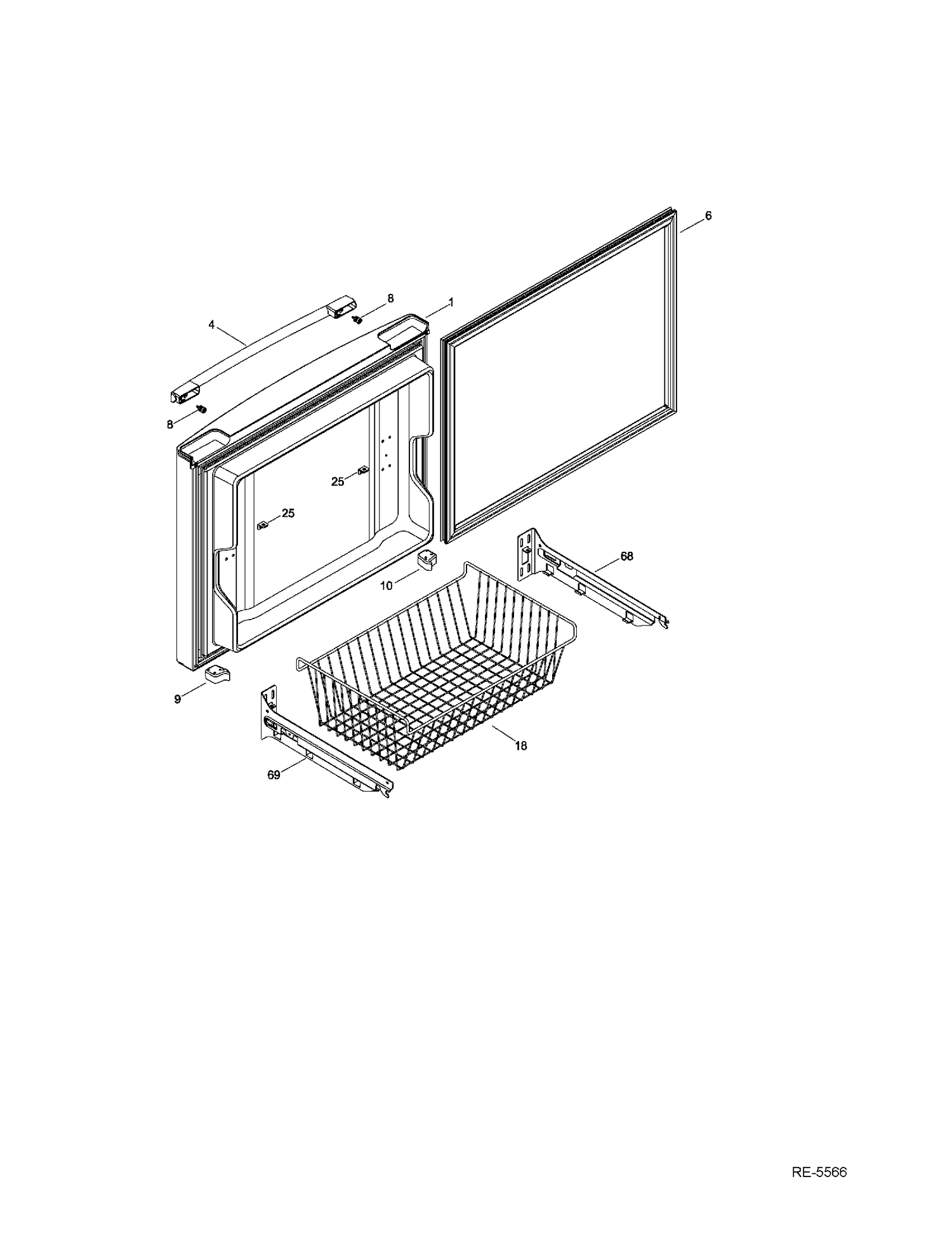 FZ DOOR Diagram and Parts List for PNR22LGEAFWW  General Electric Refrigerator