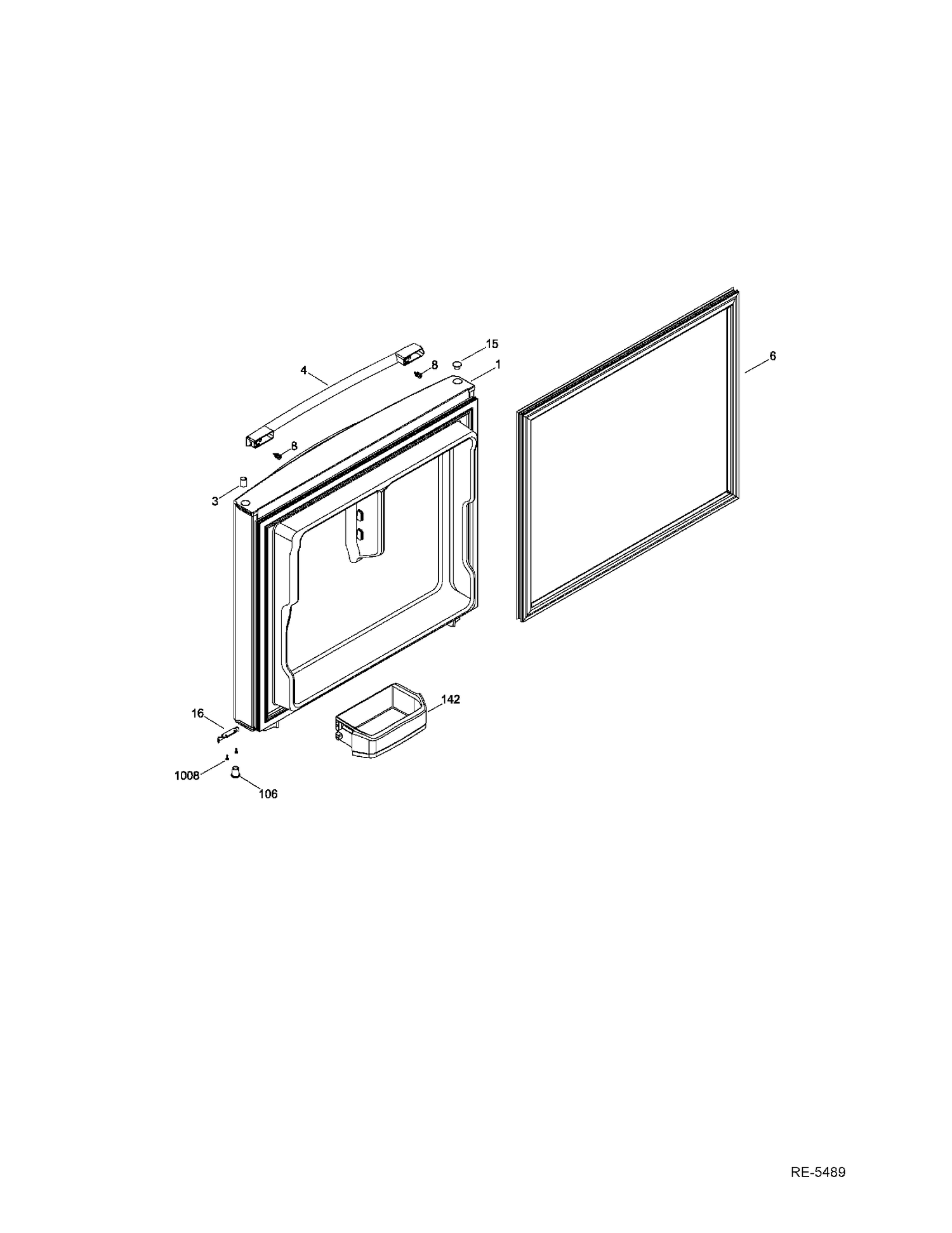FZ DOOR Diagram and Parts List for GBR20DSEARBB  General Electric Refrigerator