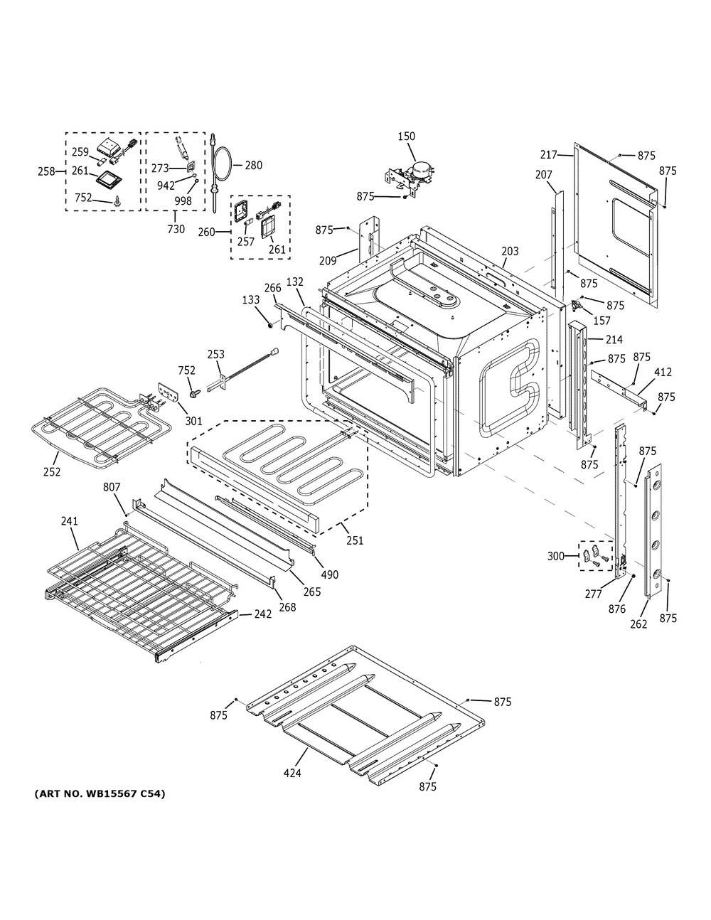 Body Parts Diagram and Parts List for PKS7000BN1TS  General Electric Range