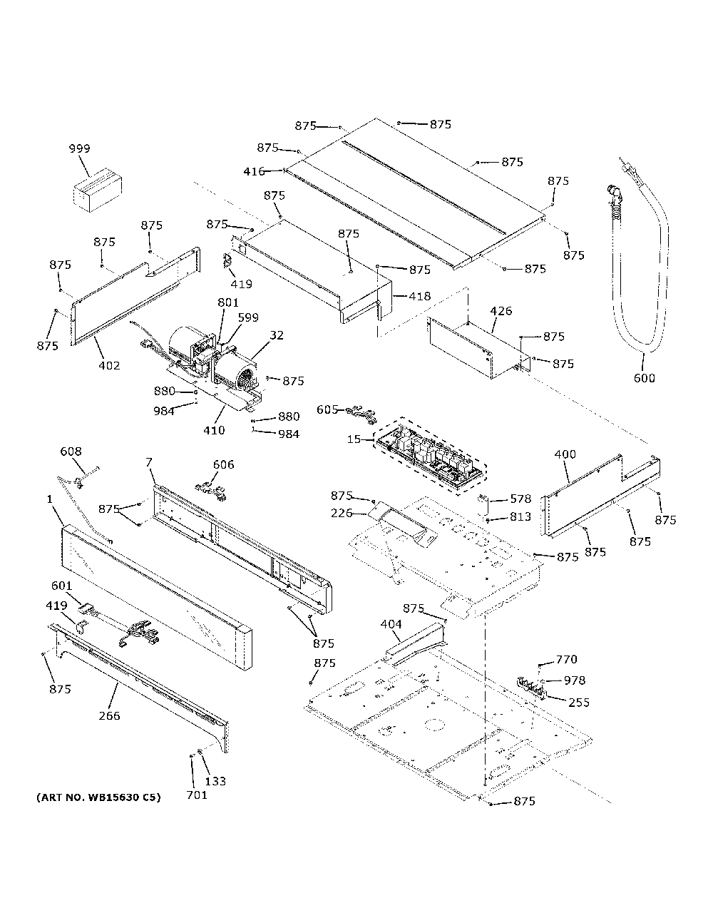 Control Panel Diagram and Parts List for PTS9000BN2TS  General Electric Wall Oven