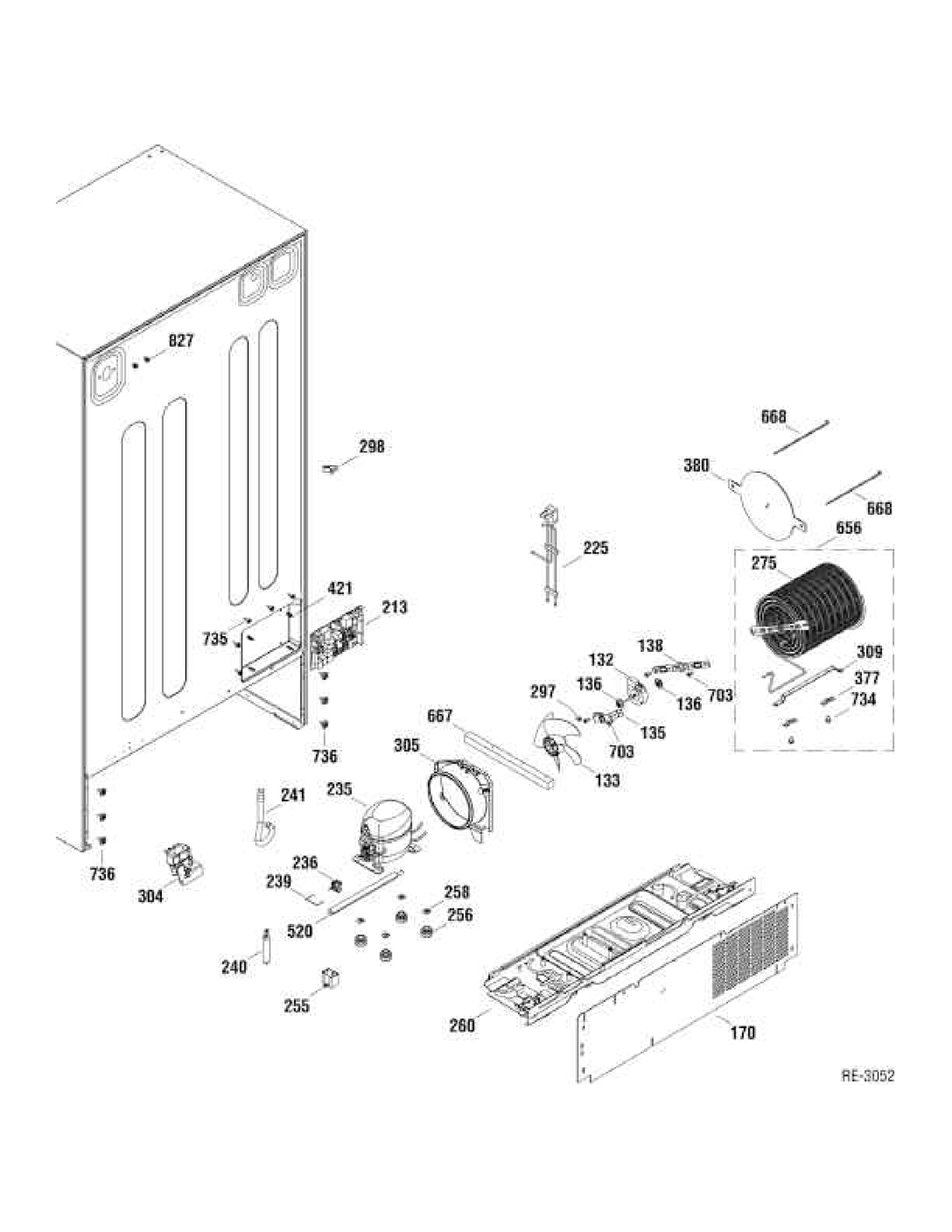 SYSTEM PARTS Diagram and Parts List for GLM23REWAGB  General Electric Refrigerator
