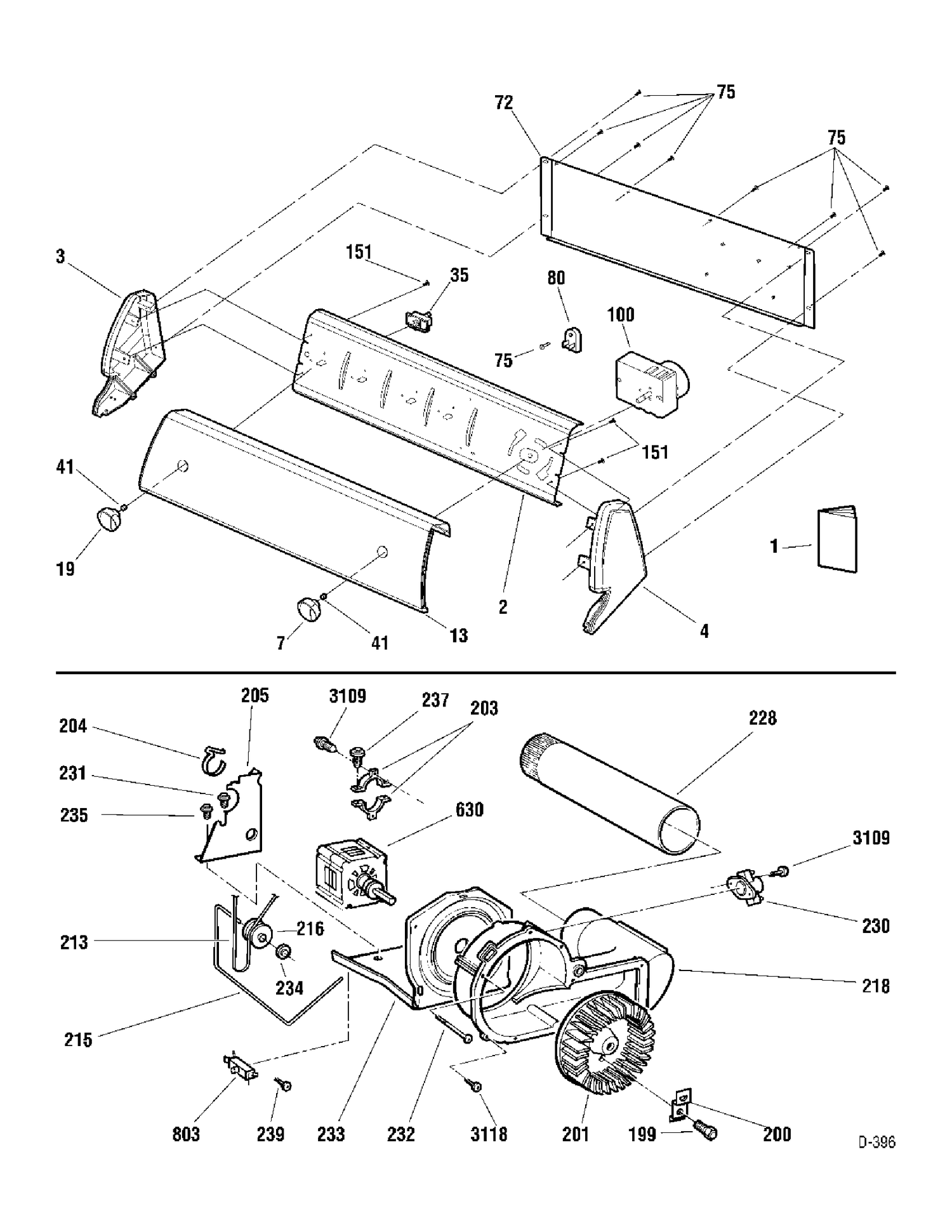 CONTROLS Diagram and Parts List for GUXR353EE2WW  General Electric Dryer