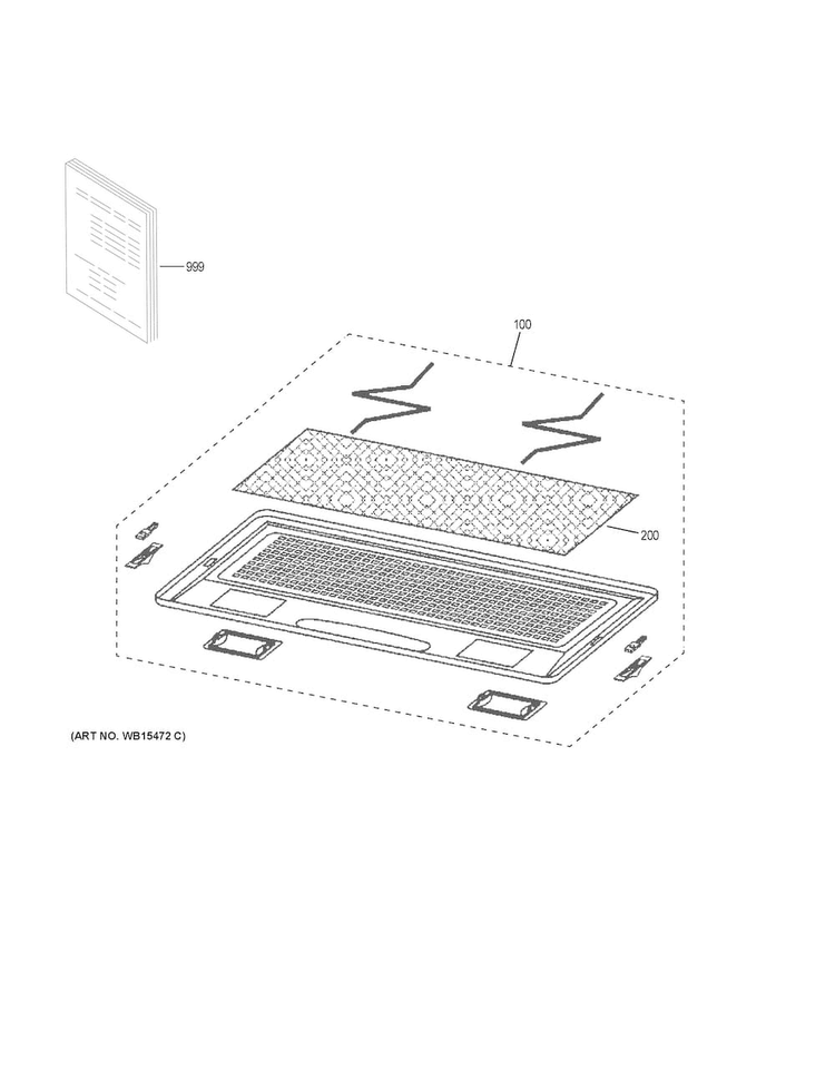 Hood Parts Diagram and Parts List for JVC3300J1SA  General Electric Range Hood