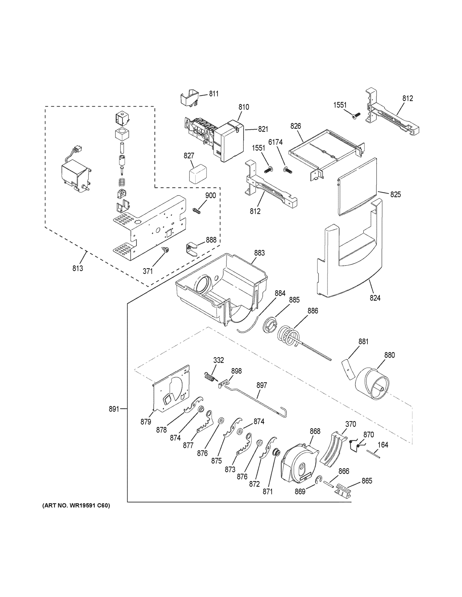 ICE MAKER & DISPENSER Diagram and Parts List for ZCSP480DMBSS  General Electric Refrigerator
