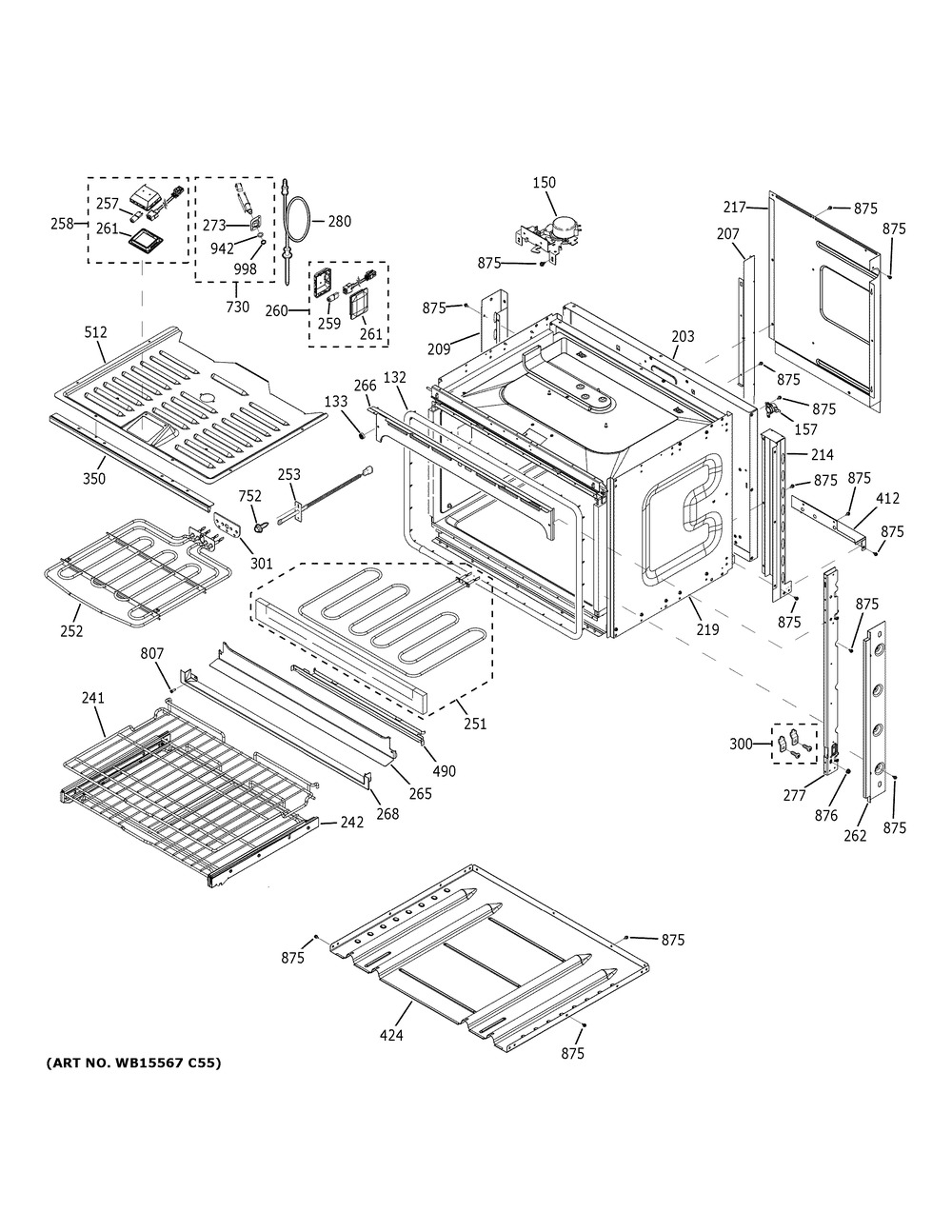 Body Parts Diagram and Parts List for CTS70DM2N1S5  General Electric Range