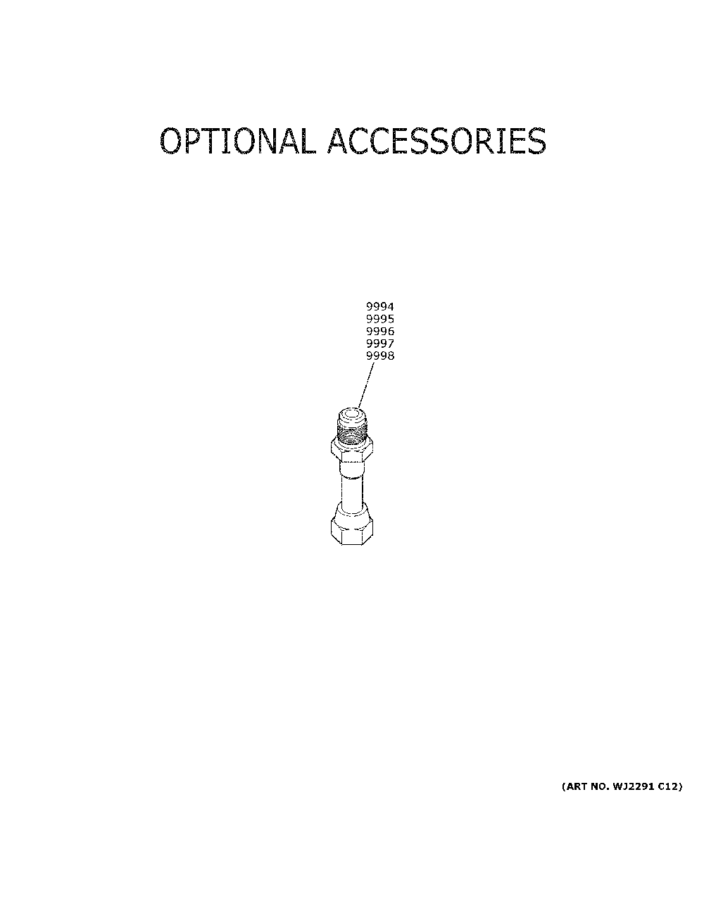 Optional Accessories Diagram and Parts List for ASH436JCDDA1  General Electric Air Conditioner