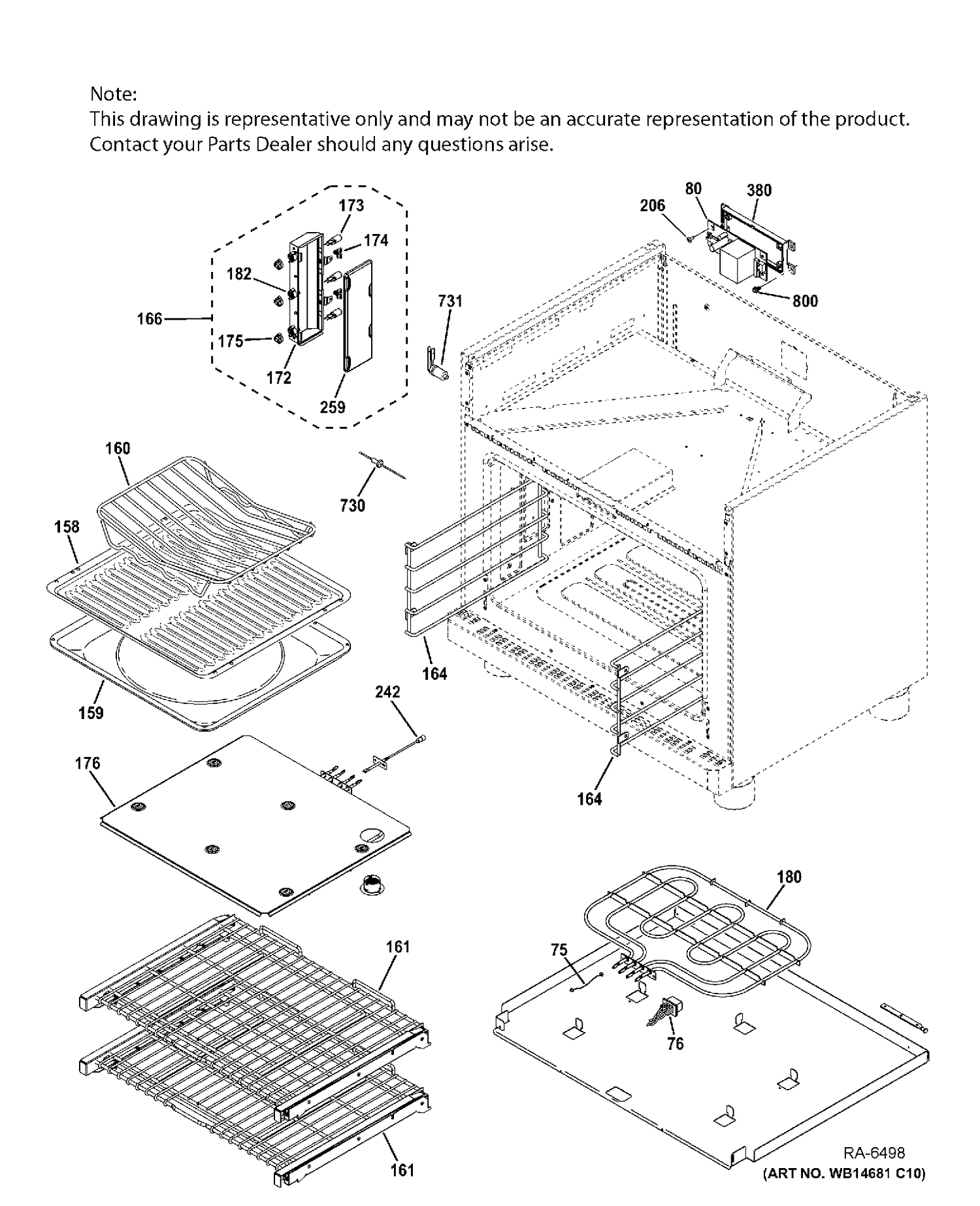 OVEN CAVITY PARTS Diagram and Parts List for ZDP364NRP7SS  General Electric Range