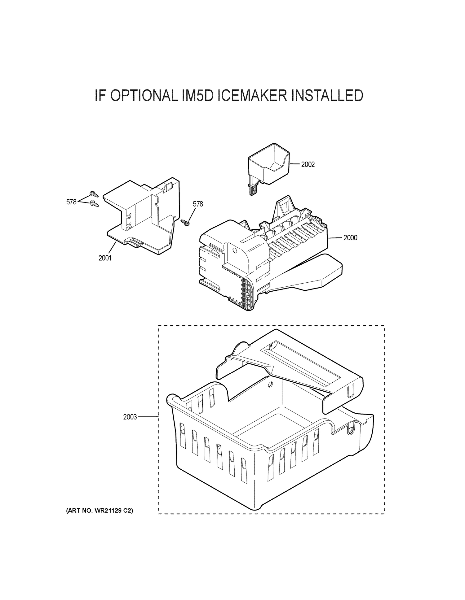 OPTIONAL ACCESSORIES Diagram and Parts List for PYD22KSLCSS  General Electric Refrigerator
