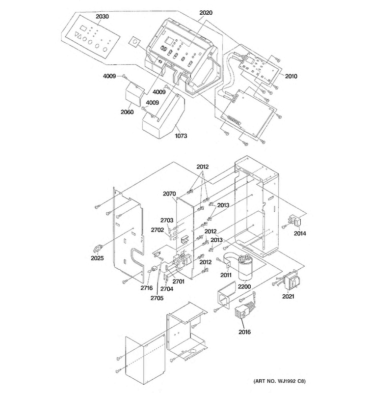 Control Parts Diagram and Parts List for AZ61H09DABW2  General Electric Air Conditioner