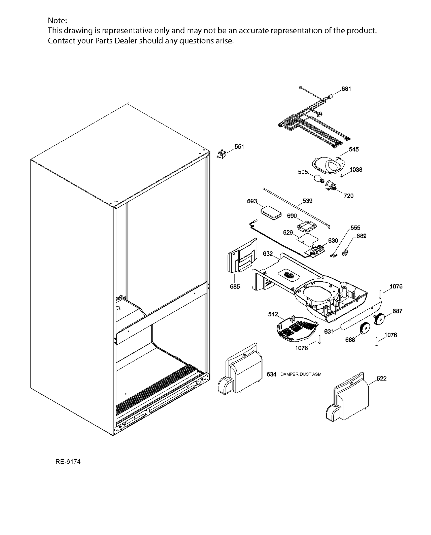 FF FUNCTOINAL PARTS Diagram and Parts List for MBR20DTHBRWW  General Electric Refrigerator