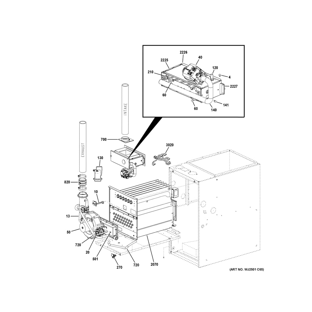 Cabinet (2) Diagram and Parts List for NF96U045S3BR0  General Electric Furnace