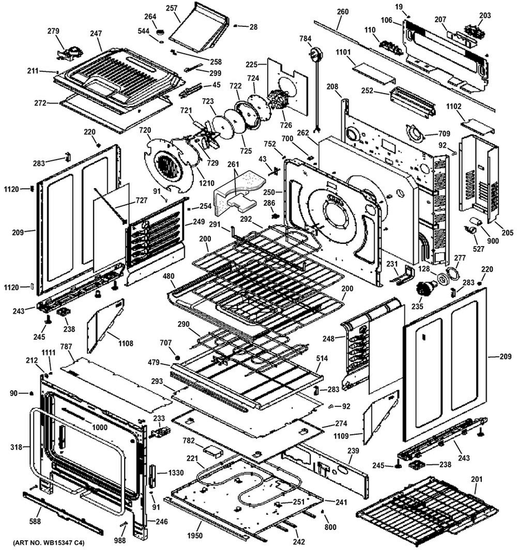Body Parts Diagram and Parts List for PGS920SEF4SS  General Electric Range