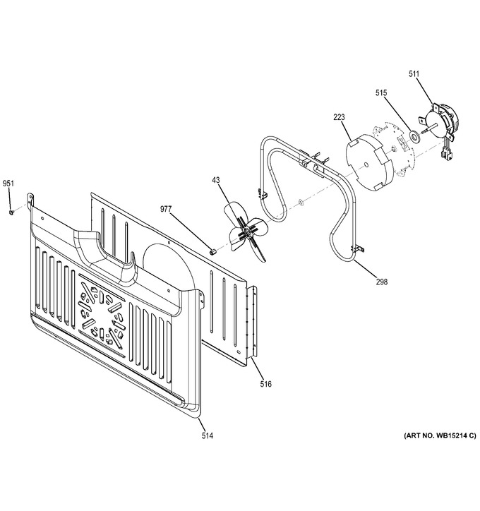 5 - Convection Fan Diagram and Parts List for JCK5000DF4WW  General Electric Range