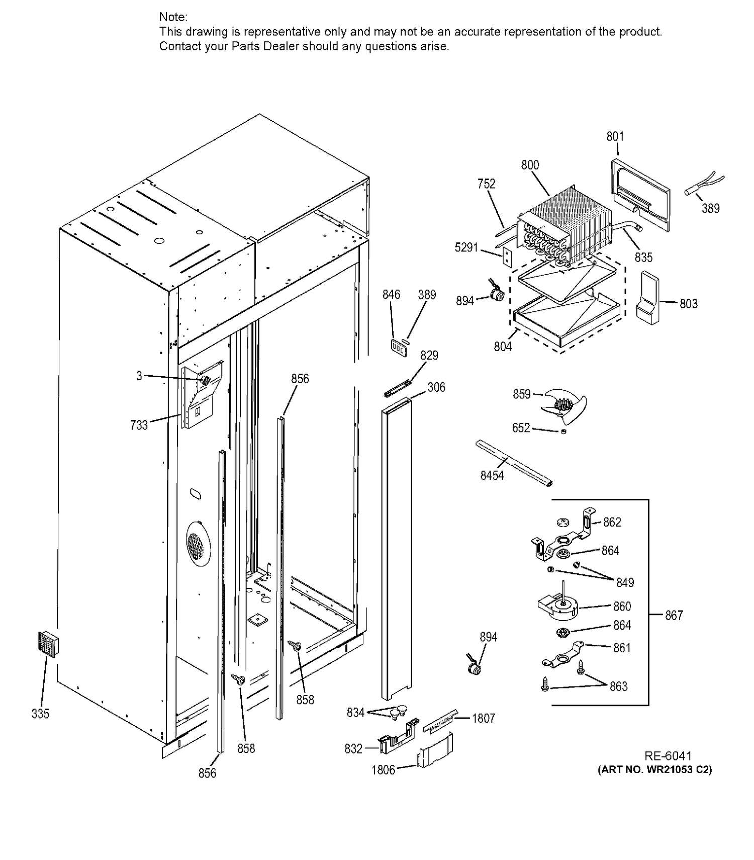 FREEZER SECTION Diagram and Parts List for ZISS420DXDSS  General Electric Refrigerator